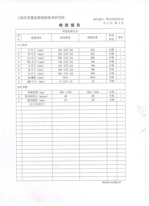 可調彈簧減震器檢驗報告,*空調可調彈簧減震器檢驗報告，ZTF型可調彈簧減震器檢驗報告
